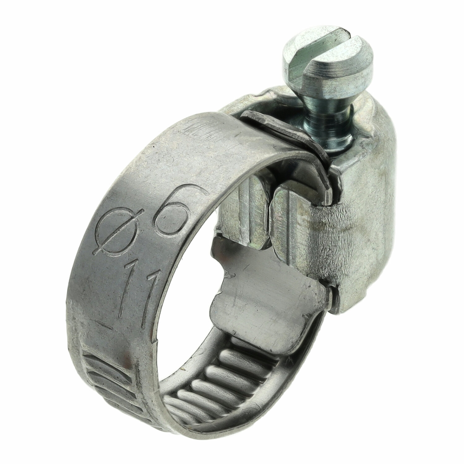 Mini-Schlauchschelle für 6-11 mm, 5 mm breit, verzinkt